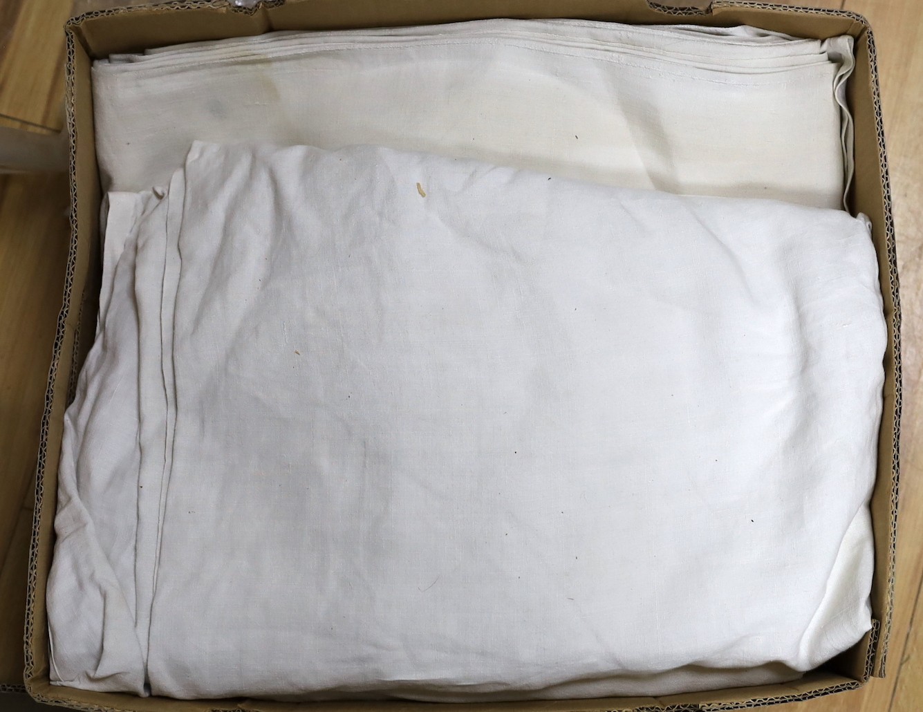 A box of eight French Provincial sheets